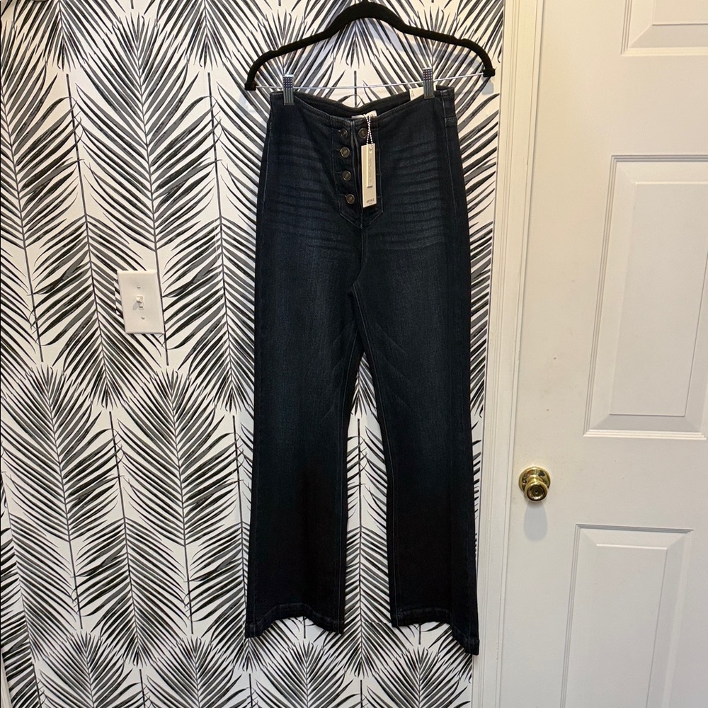 Women's Flare & Wide Leg Jeans - Dark Blue